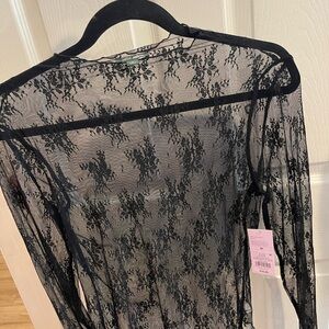 Wild Fable Black Sheer Lace Blouse
